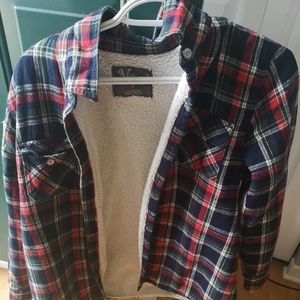 Fleece lined plaid jacket